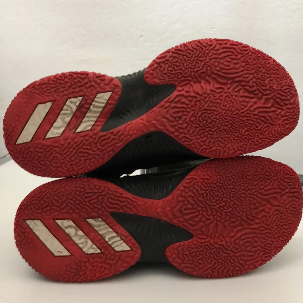 ADIDAS RED BLACK BASKETBALL SNEAKERS MENS SIZE 8
